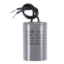 uxcell CBB60 Run Capacitor 5uF 450V AC 2 Wires 50/60Hz Cylinder 54x34mm for Air Compressor Water Pump Motor