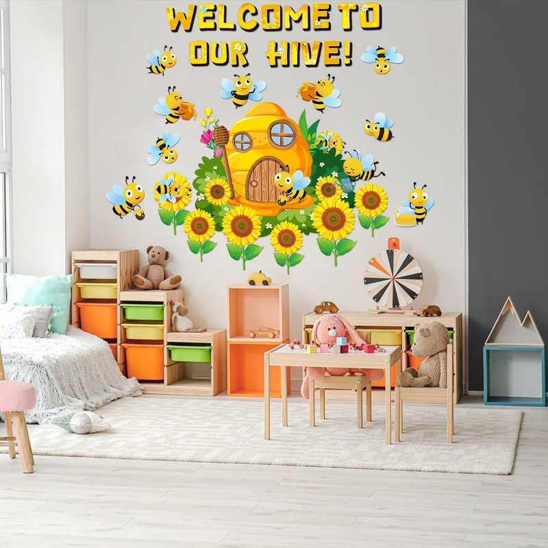 Spring Bulletin Board - Floral Butterfly Plant Cutouts Bee Themed