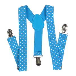 VPbao Suspenders, Elastic Adjustable, Cute, Polka Dots, Uniform, School Entrance Ceremony, Graduation Ceremony, Bowtie, For Kids, Children, School Entrance Ceremony, Formal, dot sky blue