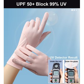 SUJAYU Ultra Thin Full Finger UV Protection Gloves Driving Gloves Women, Breathable Touchscreen UPF Glove Sun Protection Glove (Light Grey, Medium)