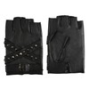 FIORETTO Men Genuine Leather Fingerless Gloves - Punk Half Finger