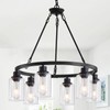 OTeedo 6-Light Farmhouse Wagon Wheel Chandeliers for Dining Room,24" Black