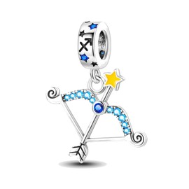 Streetculture Sagittarius Zodiac Sign Horoscope Birthday Luminous Charm Bracelet Pendant Jewellery Decoration Accessories 925 Silver Gift Sterling Silver, Sterling Silver
