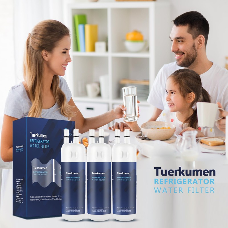 TUERKUMEN water filter replacement, Compatible with,EDR1RXD1,EDR1RXD1B,Filter1,WHR1RXD1,KAD1RXD1,P4RFWB,P8RFWB2L,46-9930,46-9081,3 Pack
