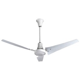 VES 60" Industrial Indoor/Outdoor Moisture Resistant Ceiling Fan with Control, White, Poly Blades