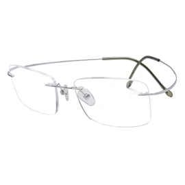 Eyekepper - Gafas de lectura de titanio sin montura para hombre, color plateado