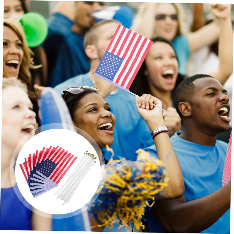 Kisangel Usa Flags Hand Waving 25pcs Mini American Flags Polyester