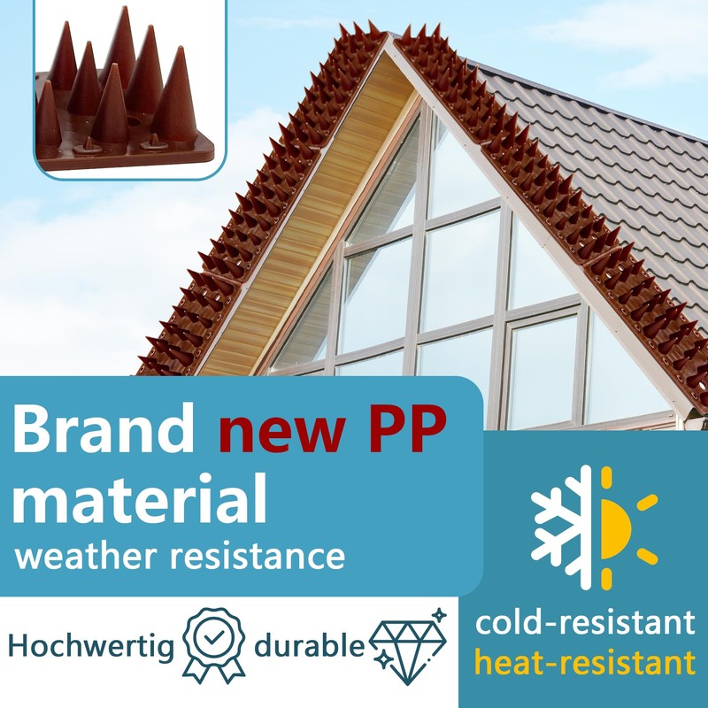 KOKMEYA Bird Spikes,Brown 12 Pack,Bird Spikes for Outside to Keep