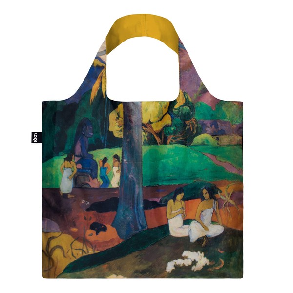 LOQI Bag PG.MM PAUL GAUGUIN Mata Mua Recycled Bag, Green, Approx. Width 19.7 x Height 16.5 inches (42 cm), Length 27.2 inches (69 cm), Included Pouch: 4.5 x 4.3 inches (11.5 x 11 cm)