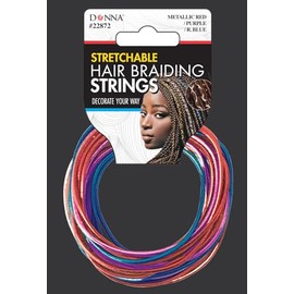 DONNA HAIR BRAIDING STRINGS Metallic Red, Purple, Royal Blue
