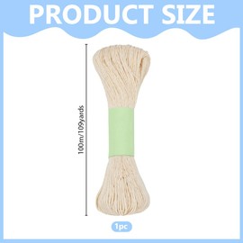 FREEBLOSS 100M Sashiko Thread 100% Cotton Cord Quilting & Embroidery Floss for Hand Sewing 6 Stranded Thick Sewing Thread for Embroidery Supplies