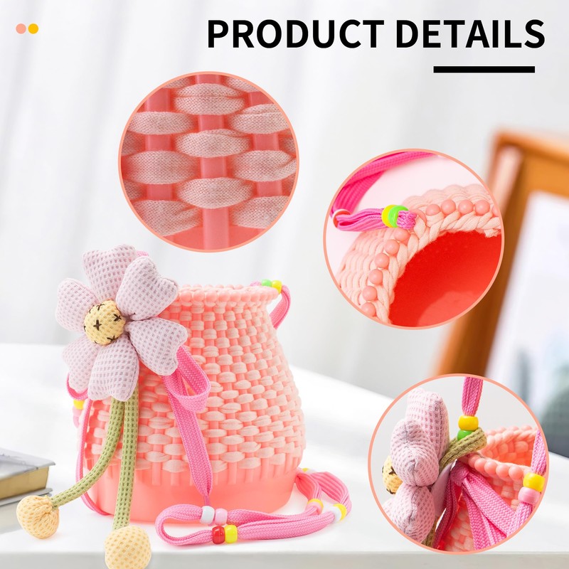 AOUXSEEM 2 Sets Plastic Basket Weaving Kit for Beginners,DIY Crossbody