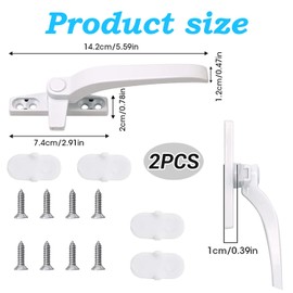 2-Pack Window Handle – Double Window Handles for Windows, Durable and Easy to Install