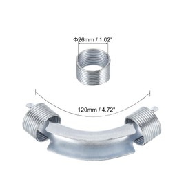 PATIKIL 20mm PEX Tube Bend Support, 10 Pack PEX Tube Metal 90 Degree Elbow Bend Support with Spring for PEX Pipe Tubing, Silver Tone