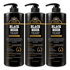 [Dr. Raphael] Thicker Black Brewer's Yeast Hair Loss Shampoo 1L / [닥터라파알] 더진한 블랙 맥주효모 탈모샴푸 1L x 3 맥주홉+맥주효모 검은콩 아르기닌 함유 (식약처 인증)