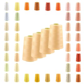 4 x 4572 m Overlock Sewing Thread Oeko-Tex Polyester Yarn Colour 501 to 540 Colour: A533 Apricot