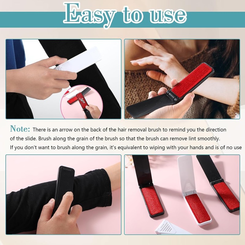 Foldable Travel Lint Brush, 4Pcs Folding Mini Pocket Lint Brush,Foldable