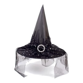 [Lanito] Witch Hat, Halloween Costume, Cosplay Hat, Halloween Hat, Pointed Hat, Big Hat, Party Goods, Cosplay, Event, Kids and Adults, Banquets, Witch Decoration (Black)