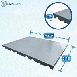 Poolzilla Heat Pump Mounting Pad (39.5’’ x 31’’) - Anti-Vibration and Stability - Base Condenser Pad for Heat Pump Systems, HVAC Systems, and Outdoor Equipment