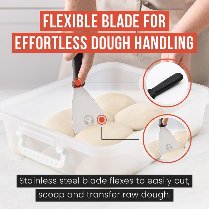 Chef Pomodoro Pizza Dough Scraper – 4-Inch (10 cm) Stainless