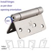 3 Pieces Self Closing Door Hinge 4 inch Satin Nickel