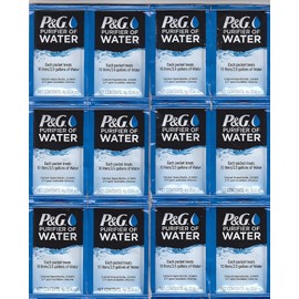 P&G Purifier of Water Portable Water Purifier Packets. Emergency Water Filter Purification Powder Packs for Camping, Hiking, Backpacking, Hunting, and Traveling. (12 Packets)