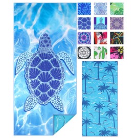 Lightweight Thin Beach Towel Microfiber Large Extra Large Sand Free Towel Quick Drying Towel Travel Camping Pool Swim Beach Accessories Vacation Essentials Gift Turtle