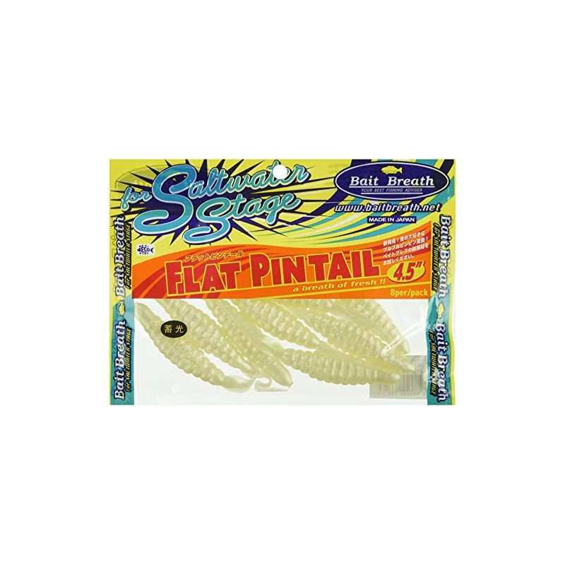 Bait Breath(ベイトブレス) ワーム フラットピンテール4.5インチ #S814 グローパール.