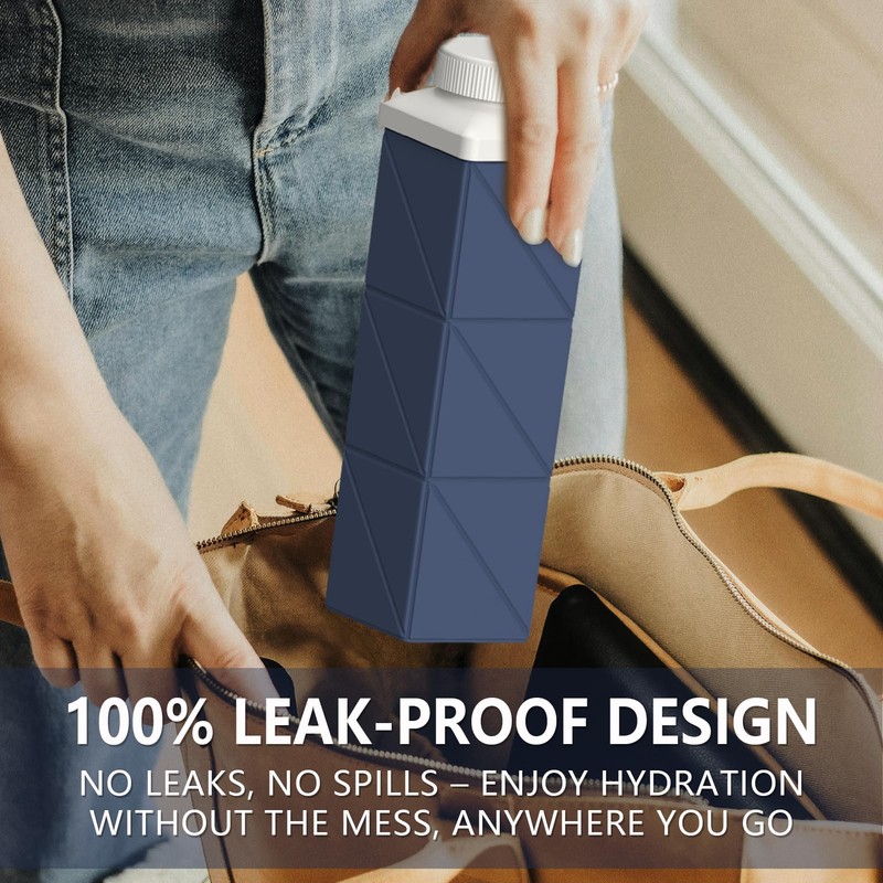 Collapsible Water Bottles, 24 oz (720 ml), Portable Travel Water