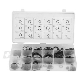 225pcs Portable Internal & External Snap Retaining Ring Circlip Assortment Box Set 18 Sizes with Plastic Box