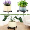 2 Packs 12" Metal Square Plant Caddy with Wheels Large