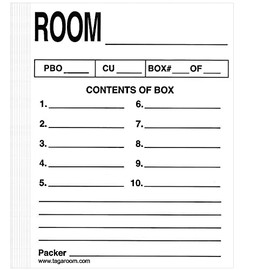 Tag-A-Room Box Content Moving Label (Content White) 25 Count