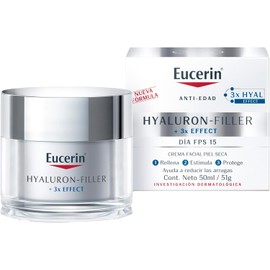Eucerin Crema dia FPS 15+ ácido hialurónico Hyaluron Filler, 50 ml