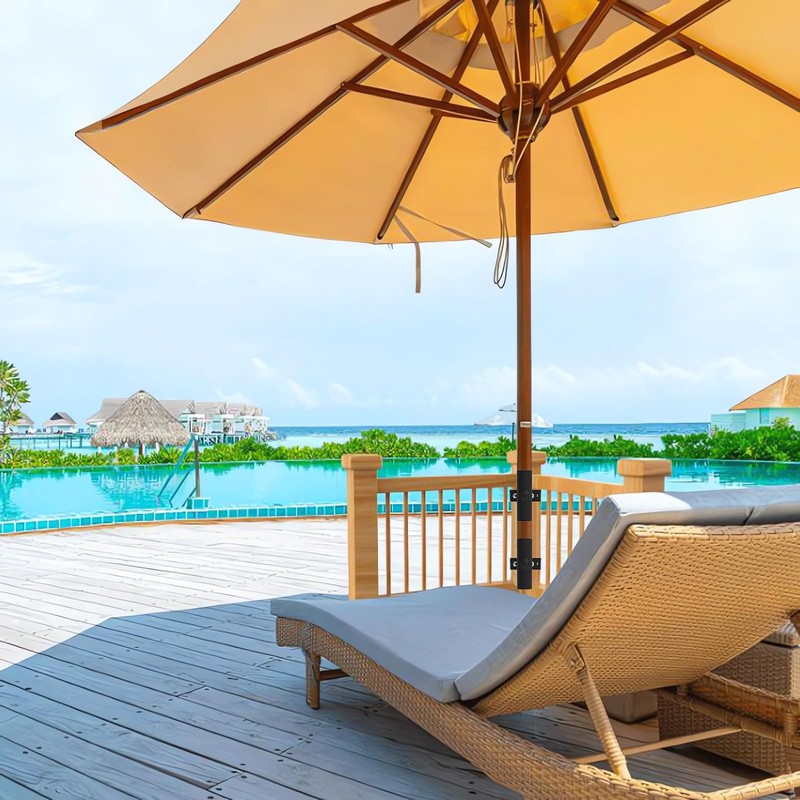 Generic Adjustable Patio Umbrella Stand, Black, Durable Metal Umbrella Holder