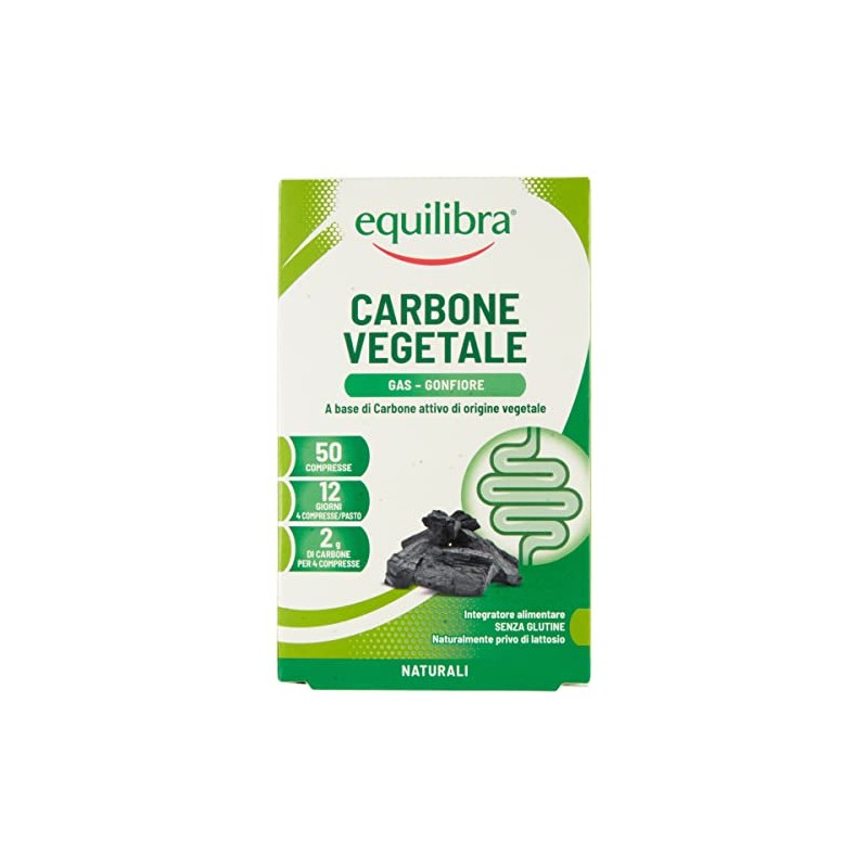 equilibra Integratori Alimentari, Carbone Vegetale, Integratore a Base di Carbone