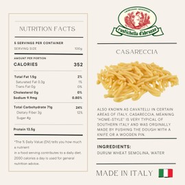 Rustichella d'Abruzzo Casareccia - 500g Home-Style Pasta - Classic Durum Wheat Pasta from Italy, Perfect for Soups & Hearty Sauces