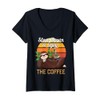 Womens Retro Sloth Slow Down Enjoy The Coffee Lovers Chill