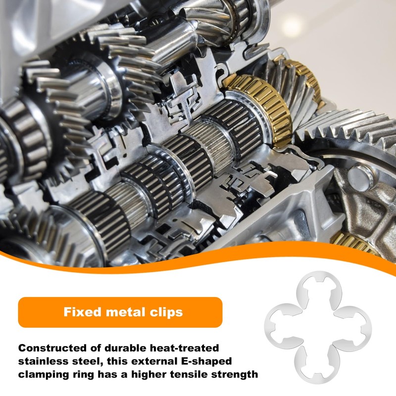 E-Clips, 500 Pieces E-clip Snap Rings Set, Stainless Steel E