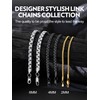 Bandmax Mens Flat Snake Chains Necklaces Stainless Steel Black 2MM