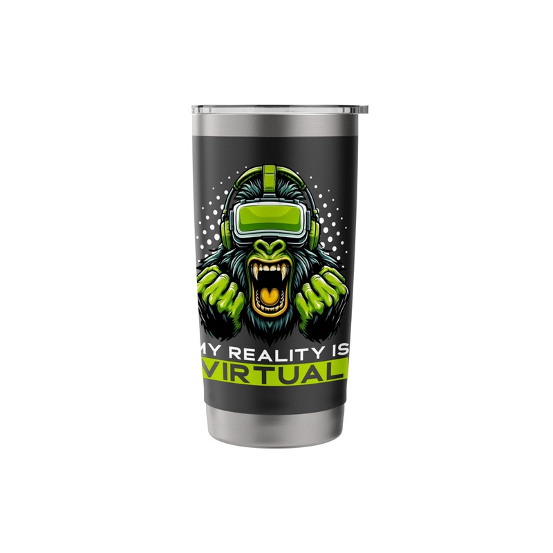 My Reality Is Virtual VR Virtual Gamer Gorilla Headset Stainless