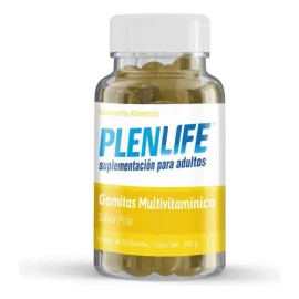 Gomitas Multivitamínico Adulto Plenlife 240g Sabor Piña                                                                                               