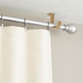 Sumnacon 6 Pcs Ceiling Mount Curtain Rod Brackets,Metal Single Curtain Rod Hanging Brackets for 5/8-1Inch Rods, Heavy Duty Rod Bracket for Living Room Bedroom Curtain Drapery Rod, Gold