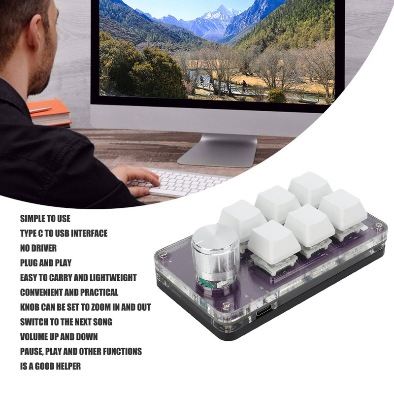 Shortcut One Handed Mechanical Keyboard Multifunction Mini 6 Key Gaming