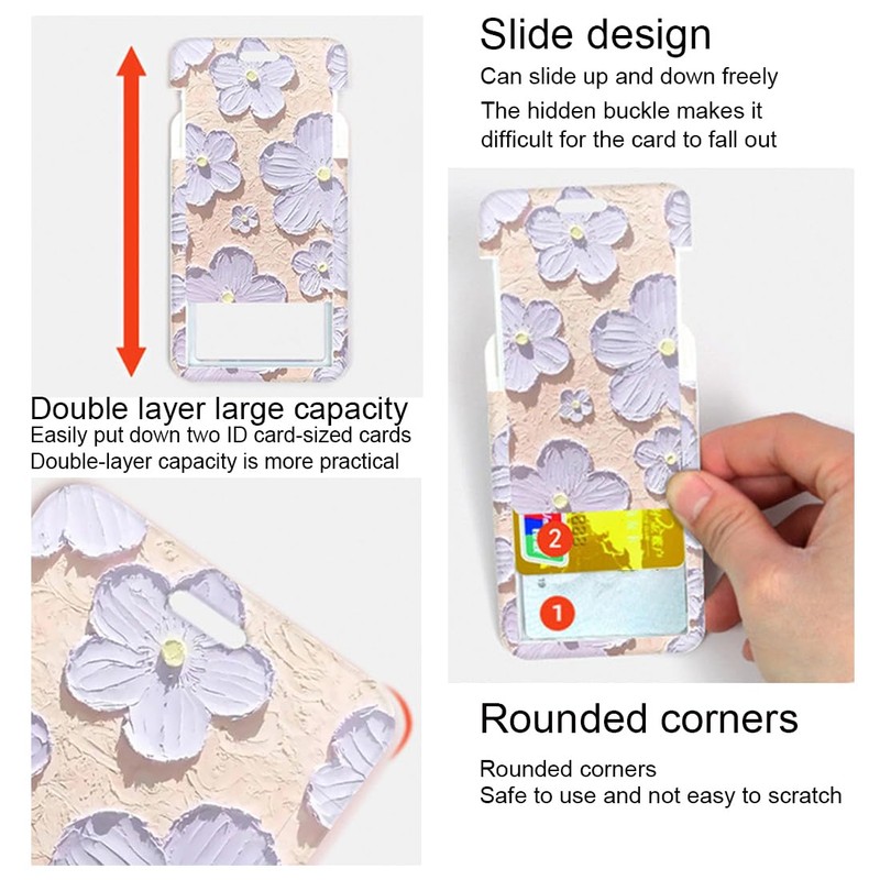2 Pack Floral Slide Card Holder Card Holder Slide Plastic