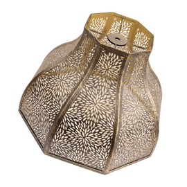 Metal Bronze and Gold lamp shades for floor lamps for bedroom or living room, 8-petal lotus lamp shape drum lamp shades, corner floor fan lamp with spider fitter (5.32" top x 13" bottom x 9.5" high)