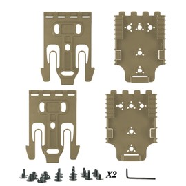 VCQIEO 2 Pcs Qls Quick Locking System Kit, QLS 19 22 Platform Attachment for Duty Holsters and Accessories with Locking Fork and Receiver Plate, Tan