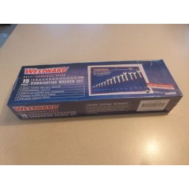 WESTWARD COMBINATION WRENCH SET METRIC 15-PIECE 12 POINT WESTWARD **NEW UNOPENED** 4JMA8