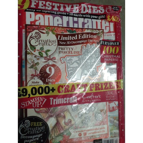 Papercrafter iss.140 limited edition w/die set,decoupage papers + more xmas