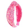 YARIEW Sequin Knotted Headband for Women Sparkle Pink Headband Knot
