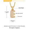 U7 Chunky Letter E Pendant Initial Necklace Men's Jewellery